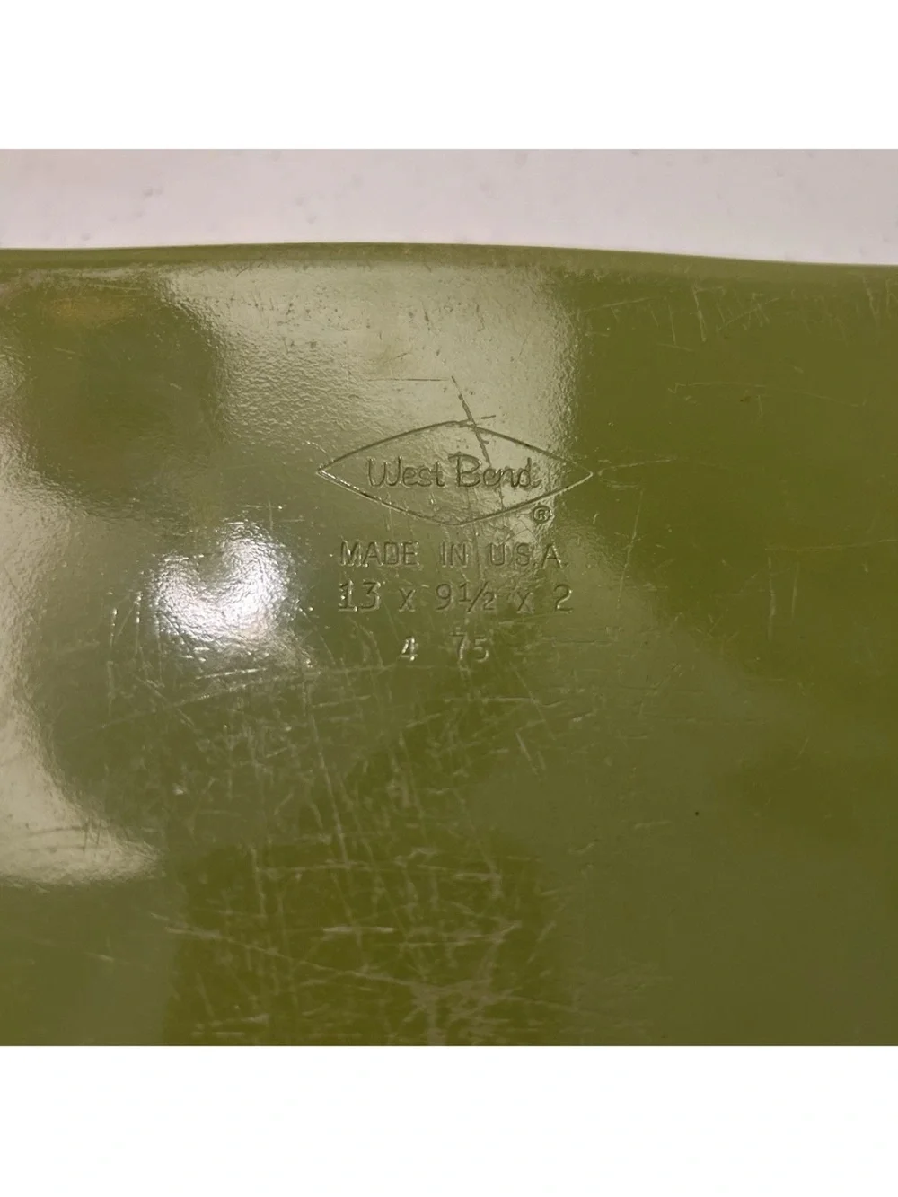 Vintage West Bend 9x13 Cake Baking Pan Aluminum USA Avocado Green RARE